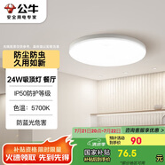 公牛（BULL）吸頂燈IP50防塵防蟲臥室陽臺過道燈MX-A024C-AS全白24W