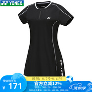 YONEX新款尤尼克斯YY羽毛球服女款連衣裙運動(dòng)裙 連衣裙215144BCR-黑 XL