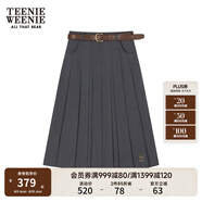 Teenie Weenie【趙露思同款】小熊女裝百褶中長裙A字裙灰色JK裙子 灰色 S (160)