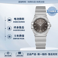 歐米茄（OMEGA）瑞士星座系列曼哈頓石英防水女腕表28mm 鋼帶灰盤131.10.28.60.06.001