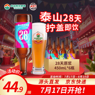 泰山啤酒（TAISHAN） 9度 28天原漿啤酒 450mL*6瓶 整箱裝 源頭直發(fā) 
