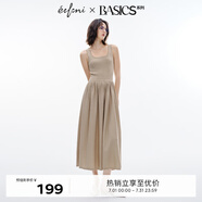 伊芙麗（eifini）伊芙麗氣質(zhì)方領(lǐng)高級感顯瘦針織連衣裙2024春裝新款收腰通勤裙子 卡其色 L 115-130斤