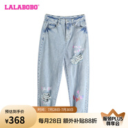 拉拉波波（LALABOBO）LALABOBO 牛仔褲|CBDB-WXZC11 中藍白 24