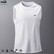 卡帝樂(lè)鱷魚(yú)法國(guó)魚(yú)夏季新款背心無(wú)袖短袖短T運(yùn)動(dòng)健身透氣跑步健身背心速干 白色 XS