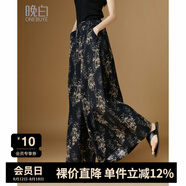 晚白【輕薄涼感褲裙】2025年早秋氣質(zhì)顯瘦微胖mm新中式印花休閑褲女 花色 28
