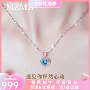 MZMZ鉑金項(xiàng)鏈女士莫桑鉆石飾品pt950白金生日38女神婦女節(jié)禮物送女友 輕奢款-托帕石-順豐空運(yùn)可刻字