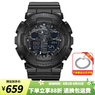 卡西歐（CASIO）手表男 G-SHOCK黑金 戶外運動防水防震男表 潮流學(xué)生表考試表 GA-100CF-1A 拆彈專家