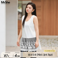 MsShe【14支糯米絨&重工釘珠】大碼女裝秋冬蕾絲花邊背心毛衣套裝 U領(lǐng)背心-純白色現貨 2XL