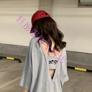 夢(mèng)夢(mèng)奇后背鏤空t恤女心機露背短袖t恤女夏韓版潮學(xué)生寬松 灰色版 M