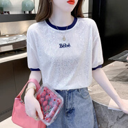 浮夏女士短袖高檔女時(shí)尚一點(diǎn)新款夏季冰絲薄款t恤短款上衣白色小衫 白色【別致漂亮/高級感/減齡小衫 L 【100-115斤】