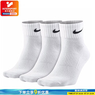 耐克（NIKE）男襪女襪 25新款訓(xùn)練透氣短襪快干柔軟休閑跑步健身運(yùn)動nike襪子 熱推/簡約經(jīng)典白色/三雙裝 M/24-26厘米/38-42碼