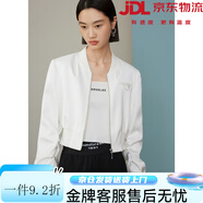 曼德詩（MARVALAS）運動感短外套2024春裝新款棒球服式設(shè)計感簡約百搭純色上衣 本白 L