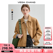VEGA CHANG短外套女2025年新款秋裝復(fù)古顯瘦曠野美拉德上衣 核桃棕 M