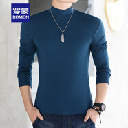 羅蒙（ROMON）【新款上市】男純棉半高領(lǐng)長(zhǎng)袖打底衫T恤青中年春秋內(nèi)衣修身體恤 湛藍(lán)色 3XL (180斤左右)