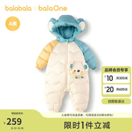 巴拉巴拉balaOne童裝兒童羽絨服連體衣2025冬裝哈衣爬服萌趣208425120204
