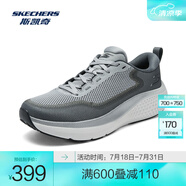 斯凱奇（Skechers）無憂跑鞋丨男款2025春夏透氣緩震輕便跑步鞋男運動鞋 男款-灰色/GRY 39.5