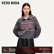 VEROMODA毛衣2025春季新款字母刺繡絞花拉鏈毛衣學(xué)院325113032 花崗石灰色加花色 155/76A/XS
