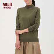無印良品 MUJI 女式 天竺 半高領毛衣 W7AA877 橄欖綠色 XS