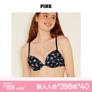 維多利亞的秘密 PINK 夏季圓盤胸內(nèi)衣2805舒適3/4罩杯聚攏外擴(kuò)文胸胸罩無痕聚攏 5OKW黑色/花朵印花 11202805 80B （36B）