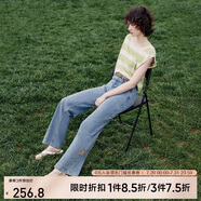 ONLY顯瘦直筒褲牛仔褲女|124232025 J33350水洗牛仔藍 S 