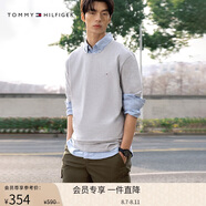 Tommy Hilfiger【輕柔感】男裝純棉商務(wù)通勤小繡標(biāo)純色打底衫圓領(lǐng)短袖T恤