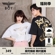 BOY LONDON【范丞丞同款】夏季短袖情侶小熊涂鴉滿印潮牌T恤N01019 黑色 L 此款偏大，建議拍小一碼