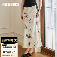 ROEYSHOUSE羅衣新中式中國(guó)風(fēng)提花半身裙女夏季新款復(fù)古花色魚尾裙10470 花色 L