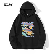GLM美式復(fù)古連帽衛(wèi)衣男秋季男裝長(zhǎng)袖休閑男士套頭上衣外套