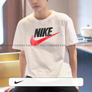 耐克（NIKE）短袖男士正品夏季新款透氣運動半袖上衣休閑純棉男士T恤官方旗艦 AR5005-100_紅色大勾 M