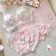 維多利亞的格調奶萌KT原創(chuàng  )設計凱蒂貓可愛(ài)情侶內褲男一女粉甜美三件套內衣內褲 情侶3件套 M 女男L