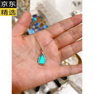 歐費羅潮流大藍(lán)閃蝶真蝴蝶翅膀吊墜水滴項鏈鐳射藍(lán)色寶石鎖骨鏈 雙面藍(lán)色