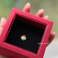 虔生緣（CHANSUNRUN）七彩笑臉太陽(yáng)花項(xiàng)鏈純銀鍍黃金色 彩虹向日葵雛菊吊墜鎖骨鏈微笑 彩虹太陽(yáng)花單吊墜