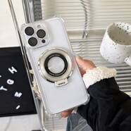 KUXA適用蘋果16/15新款氣囊手機殼iPhone14Pro電鍍保護套13Promax全包16e透明感12女11por男款2025防摔 帶磁吸支架【全透明】升級四角氣囊20米防摔拜耳 iPhone 