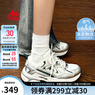 卡帕（Kappa）官方羽翼背靠背老爹鞋女夏季厚底增高休閑運動(dòng)鞋子女 鷺羽白 39