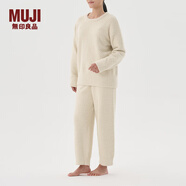 無(wú)印良品（MUJI）女式 發(fā)熱毛毛紗 家居長(zhǎng)褲女士睡褲褲子冬季款 FD30CC4A 米色 S-M(160/66A)