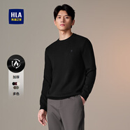 HLA海瀾之家長(zhǎng)袖針織衫男圓領(lǐng)修身加厚毛衣男冬HNZAD4W208A 黑色L8 L 175/92A推薦137~150斤