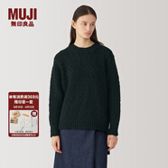 無(wú)印良品（MUJI） Labo 女式 羊毛 圓領(lǐng)毛衣 女款冬季 女裝 針織衫 AF02AA4A 黑色 XL (165/92A)