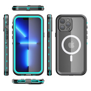 紅辣椒適用iPhone15防水手機殼MagSafe磁吸蘋果14ProMax潛水保護 草藍 ip-14plus
