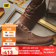 CAT卡特馬丁靴皮靴男鞋新復(fù)古回潮商務(wù)風(fēng)牛皮加絨保暖休閑靴P719118 咖色 加絨 42