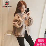 AEMAPE外套女2025春秋季新款短外套女時(shí)尚棒球服韓版寬松小個(gè)子 卡其色加棉 XL _120-135