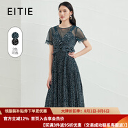 愛(ài)特愛(ài)（EITIE）性感復(fù)古波點(diǎn)百褶連衣裙夏新款網(wǎng)紗拼接收腰顯瘦A字裙6607323 甘葡49 S 155