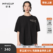 幻走（MOVEUP）【商場同款】2024夏季新款流蘇繡花設(shè)計師短款T恤女 黑 S