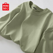 名創(chuàng  )優(yōu)品短袖男T恤寬松潮流薄荷曼波穿搭上衣夏季冰感純棉大碼圓領(lǐng)半 棕櫚綠(純色) S  165 (男女同款)