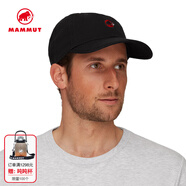 猛犸象（MAMMUT）Baseball 男女戶外休閑時尚遮陽透氣鴨舌帽棒球帽 黑色印花 L-XL