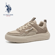 美國馬球協(xié)會（U.S.POLO ASSN.）保羅男鞋秋季新款網(wǎng)面透氣男士平底休閑鞋厚底耐磨輕盈百搭運動鞋