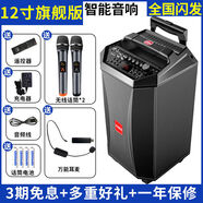 萬利達音響戶外家庭唱歌廣場舞藍牙大功率戶外K歌跳舞大音量音箱家用9028B無線U段話筒拉桿音響 神舞ll代12寸-U段話筒2個-耳麥