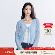 茵曼（INMAN）章若楠同款歐若風(fēng)法式吊帶連衣裙2025夏季新品女裝淡鵝黃色裙子 星空藍針織衫-18528632 S