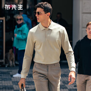 布先生春夏季新款長(cháng)袖男士T恤套頭時(shí)尚寬松POLO男裝衣服BT11906 豆灰綠 L (175)