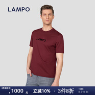 藍(lán)豹（LAMPO）【25年春夏新品】進(jìn)口匹馬棉圓機(jī)織造紅色純棉T恤干爽親膚透氣 紅色 M (46)