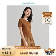 茵曼（INMAN）多色無(wú)袖顯瘦吊帶背心T恤女裝2025夏季新款簡(jiǎn)約休閑百搭圓領(lǐng)上衣 咖啡色-W18424128 S